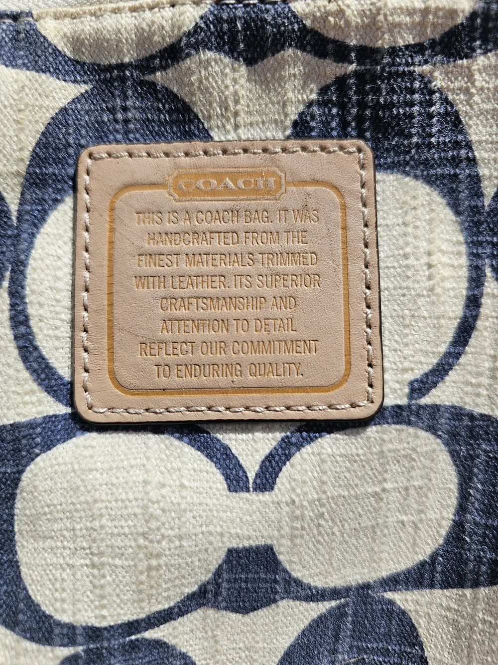 Coach Navy & Cream Patchwork Crossbody Bag